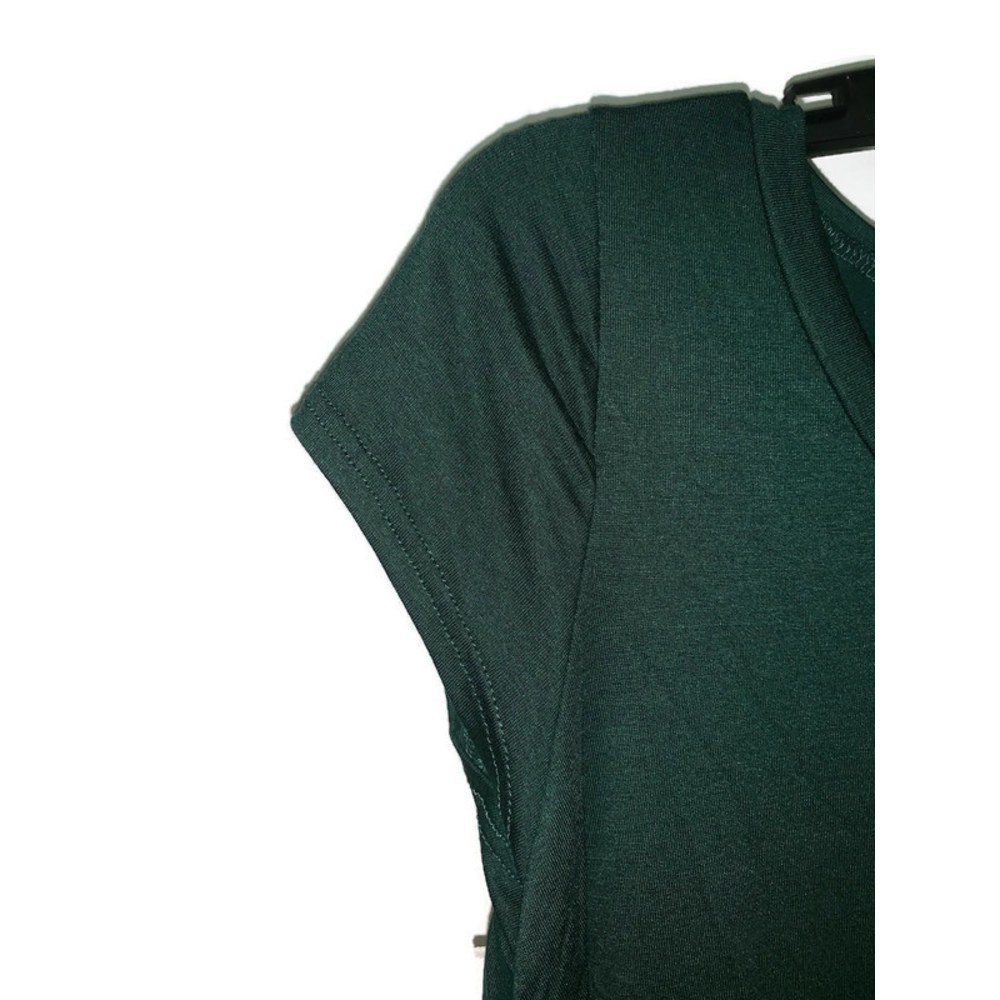 Isaac Liev Tunic Top Womens Size L Hunter Green Short Sleeve Flowy Swing T-shirt - Picture 4 of 8